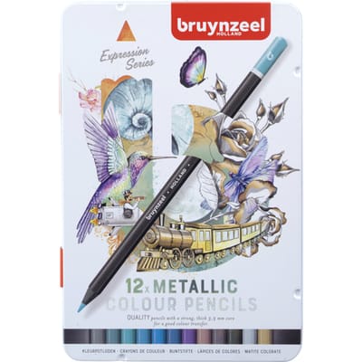 Bruynzeel Expression Coloured Pencils Metallic Shades Tin 12