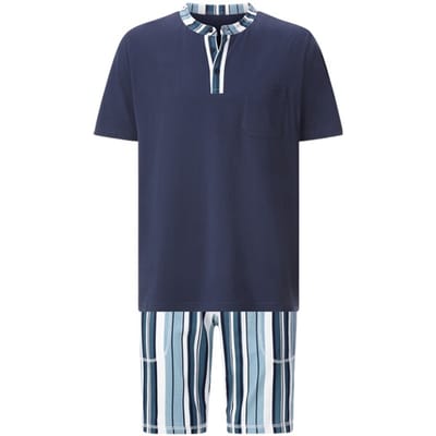 Jan Vanderstorm herren Korte Pyjama - 48/50 - blauw - Plus Size