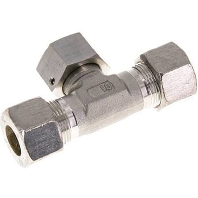 16S RVS T-stuk Knelfitting Draaidoorvoer 400bar FKM Verstelbaar ISO 8434-1