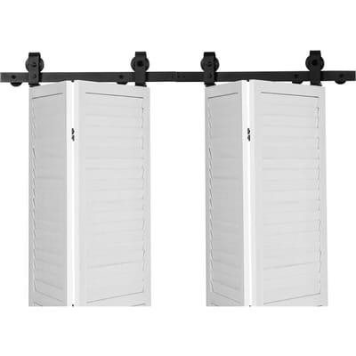 Kit de quincaillerie de porte de grange coulissante bi-pliante 52  pour quatre portes de 12