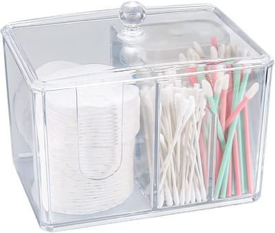Transparante Acryl Opbergdoos voor Wattenstaafjes, Organiser voor Badkameraccessoires en Wattenpads