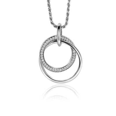 ZINZI Zilveren Hanger met Witte Zirkonia ZIH2431