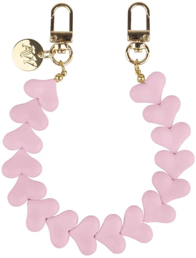 AVY Polsband Telefoonkoord | Cupid Pink | Kort Koord | Universeel voor alle Hoesjes | Geschikt voor iPhone, Samsung en meer | 30cm | Hartjes | Roze
