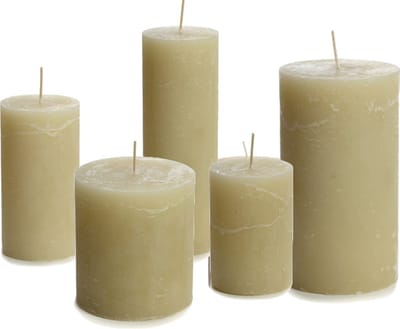 Cactula set van 5 chique stompkaarsen voor urenlang plezier = 7 x 10 - 7-13.5 - 7-20 - 10 x 11 en 10 x 18 cm