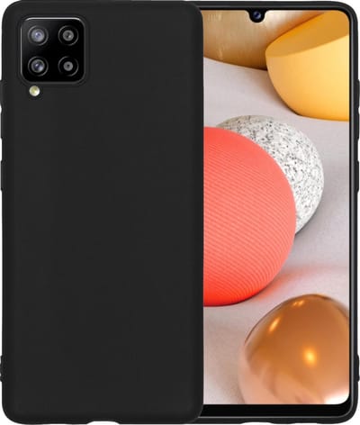 Hoesje - Geschikt voor Samsung Galaxy A42 - Sterk & Shockproof - Hoes Cover - Siliconen Case - Telefoonhoesjes - Zwart