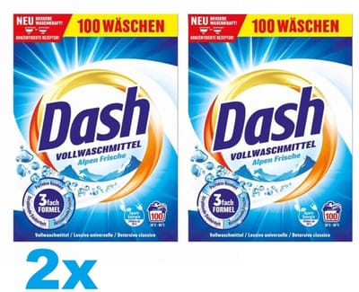 2x Dash Waspoeder Alpenfris - 2 x 5kg - 200 wasbeurten - Voordeelverpakking -2 stuks