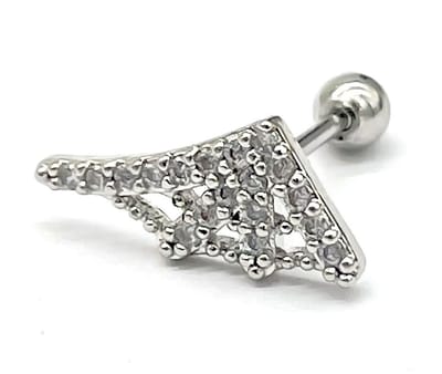 Oorpiercing met Zirkonia - RVS - 8 mm - Zilverkleurig