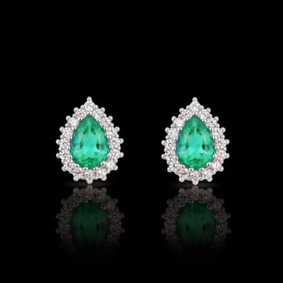 Victoria Valenza 925 Sterling Zilveren Entourage Oorbellen met Paraibakleurige Zirkonia Stenen - Oorknoppen - 925 sterling zilver - Zilverkleurig - Zirkonia