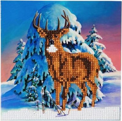 Craft Buddy Diamond Painting Crystal Card Kit - Winter stag - 18x18 cm