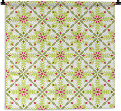 Wandkleed - Wanddoek - Bohemian - Patronen - Bloemen - 90x90 cm - Wandtapijt