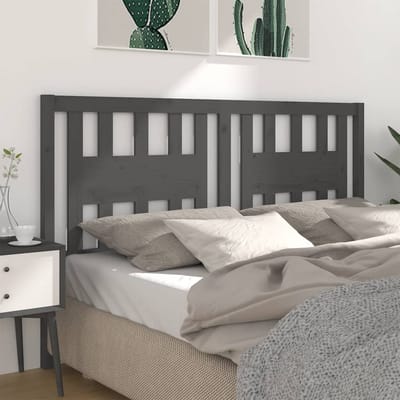 vidaXL - Hoofdbord - 126x4x100 - cm - massief - grenenhout - grijs