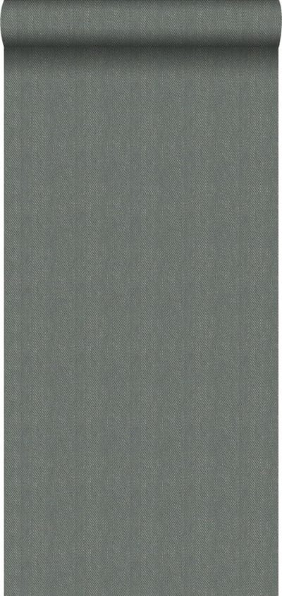 Origin Wallcoverings behang twill weving groen grijs - 347660 - 0,53 x 10,05 m