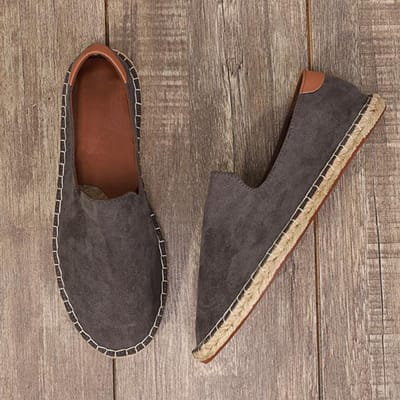 Zomer Nieuwe Heren Casual Schoenen Mode Schoenen Retro Handgemaakte Espadrilles Ademend Slijtvast Sneakers Grote Maat 45 46 47 42 gray