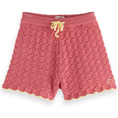 Scotch & Soda Girl Scalloped Knitted Shorts Rose Pink Taglia: 12 | Pantaloni Outlet | kids | Rosa