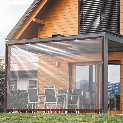 Dailygoods- Dekzeil Waterdicht - Transparant Zeil - Buitenzeil 3x1m - Afdekzeil voor Terras - Weerbestendig - Hoogwaardig PE-Materiaal