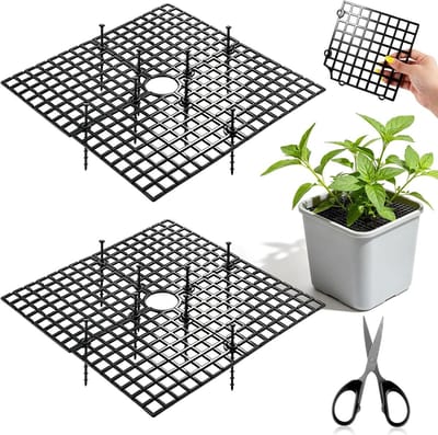 Bloempot Beschermers - Plantenbak Afdekking - Bescherming Planten - Verstelbaar en Knipbaar - 30 cm Diameter - Zwart Bruin