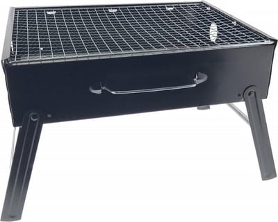 Benson Compacte barbecue met handvat - draagbaar - 35 x 27 x 20 cm - zwart