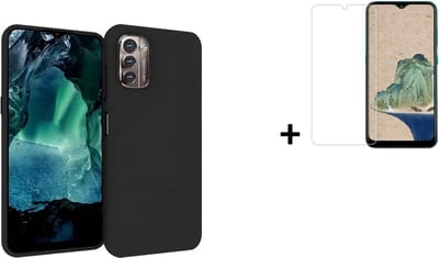 MoDo hoesje geschikt voor Nokia G22 - Siliconen/TPU/Kunststof Back Cover - Zwart met screenprotector