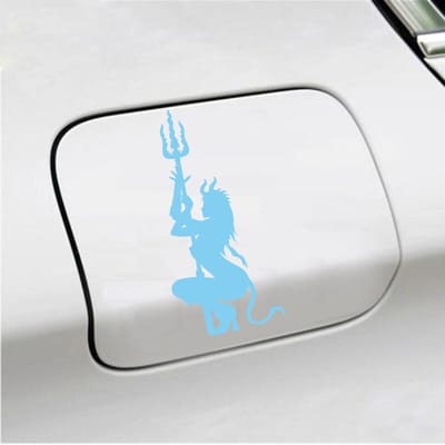 Bumpersticker - Duivel - 13,2 X 6,1 - Licht Blauw