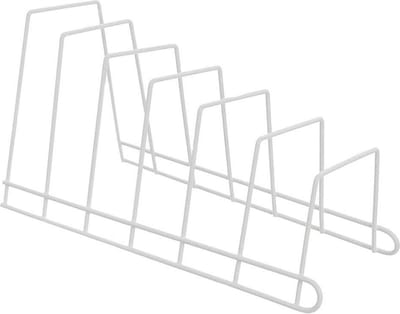 Borden en Dekselhouder Metaal Wit 34x17xx18,5 cm - Bordenhouder - Bordenstandaard - Dekselstandaard - Potdekselhouder