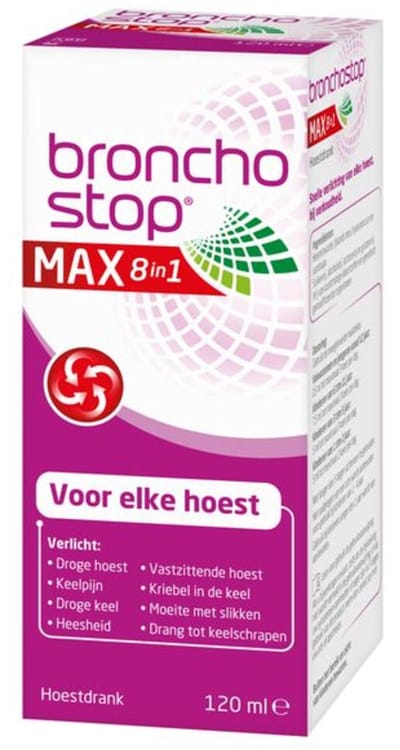 Bronchostop Max 8-in-1 Hoestdrank - 2 x 120 ml - Voordeelverpakking