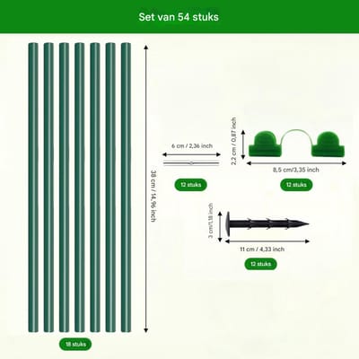 GELLDG 54 Stuks - Folientunnel Bogen - Tuin Tunnel Bogen voor Hochbeet - 38cm Kunststof Bogen Set - Buigzaam en Gemakkelijk Te Installeren - Geschikt voor DIY Hoogbed Gewasbescherming - Kunststof