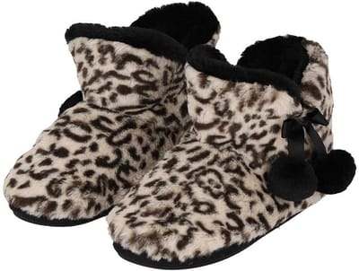Apollo Pantoffels/sloffen luipaard print - dames - beige - maat 37-38 - dieren sloffen - hoog