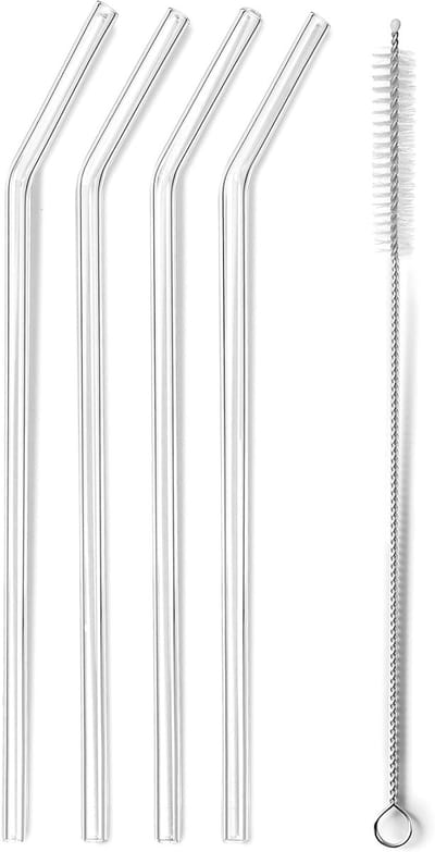 Borosilicaatglas Rietjes - Duurzaam en Veilig - Set van 4