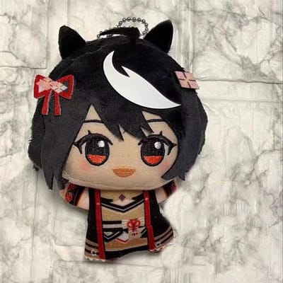 10cm Schattige Hanger Kitasan Zwarte Pluche Pop Anime Pretty Derby Pluche Speelgoed Verjaardag Rugzak Knuffelpop Fan Cadeau Verzamelen 10cm black
