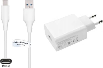 OneOne snellader + 0,2m sterke USB C kabel. 18W Fast Charger lader. Oplader adapter past op Huawei Nova 7, 7i, 8, 8i, 9, 10, 10z, 11, 11i, Y90, Y60, Y61, Y70, Y71, Y91, Enjoy 10s, 20, 50z, 60, 60x, 70, 70z, Z 5G