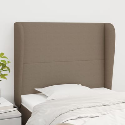 vidaXL - Hoofdbord - met - randen - 103x23x118/128 - cm - stof - taupe