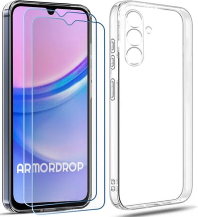 ArmorDrop Transparant Hoesje Inclusief 2x Screenprotector Geschikt Voor Samsung A15