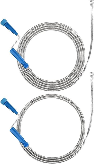 Afvoervijzels - Gootsteenontstopper - Leidingen Reinigen - Flexibele Metalen Slang - 53 en 100 inch - Zilver