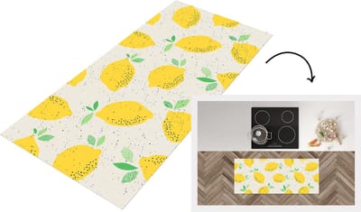 Keukenloper - Loper keuken - Citroen - Fruit - Vintage - Design - 120x50 cm - Keukenloper vinyl
