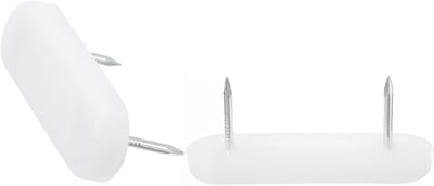 Meubelglijders Nagelbaar - Stoelpoot Glijders - Meubels Verplaatsen - Dubbele Pin Ontwerp - 48x14mm Kop - Wit