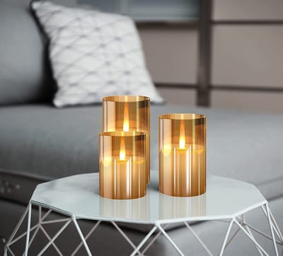 Nince LED Kaarsen met bewegende vlam - Set van 3 - Goud - Dimbaar - Timer - Afstandsbediening - Wax ledkaars