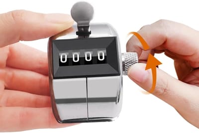 Metalen Tally Counters - Mechanische Clicker Teller - Nauwkeurig Tellen - Zuiver Mechanische Werking - 4 cijfers - Zilver