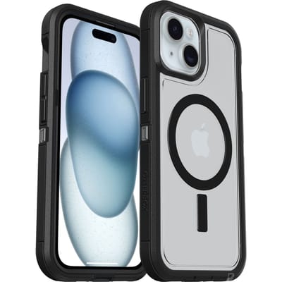 Otterbox Defender Series XT Backcover Apple iPhone 17e, iPhone 16e, iPhone 15, iPhone 14, iPhone 13 Transparant, Zwart Inductieve lading, MagSafe