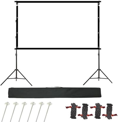 Projectiescherm Met Standaard - Draagbaar Filmscherm - Thuisbioscoop Creëren - Kreukvrij Flexibel Doek - 100 Inch - Wit
