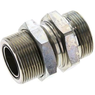 UN 1-11/16''-12 Buitendraad Verzinkt Stalen Schotdoorvoer Koppeling ORFS 250 Bar - Hydrauliek - FL2S-M-EZ-111U-OB