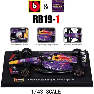 Bburago 1:43 Nieuw F1 Red Bull Racing Rb19 Miami 1# Verstappen 11# Perez Speciale Kleur Formule 1 Legering Super Speelgoedauto Model black