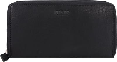 mano Leren Portemonnee Don Simon Long Zip Wallet Black Zwart