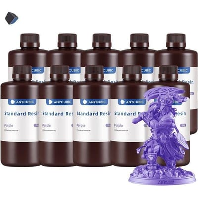 Anycubic 405nm Résine UV, Capacité de 10KG, Compatible avec les Imprimantes LCD, 10 kg beige clair, 10 kg bleu, 10 kg violet
