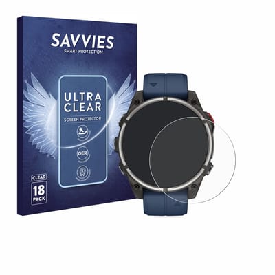 Savvies - Screenprotector voor Garmin quatix 8 Pro (47 mm) - Folie Beschermfolie transparant 18 Stuks