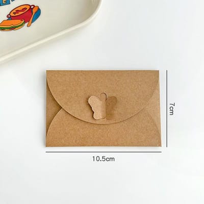 10 stuks / Pak Groter Mini Klein 17,5x11cm /10,5x7cm Maat Kraftpapier Enveloppen Vintage Vlinder Cadeaukaart Envelop Decor beige