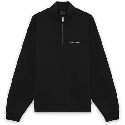 1/4 rits sweater Lyle & Scott Script Heavyweight Loopback
