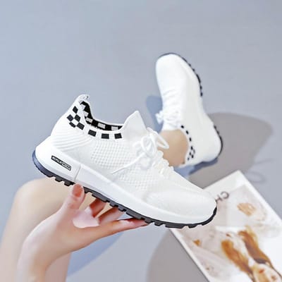 Vliegend Geweven Mesh Schoenen Dames Zomer Ademend Student Sport Wit Schoenen Hardlopen Casual Schoenen Vliegend Geweven 40 gray
