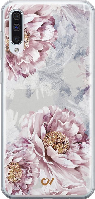 Hoesje geschikt voor Samsung Galaxy A50 - Floral Print - - Beige - Soft Case Telefoonhoesje - TPU Back Cover - Casevibes