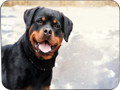 Rottweiler Muismat Rubber - Hoge kwaliteit foto van een Rottweiler - Muismat gedrukt op polyester - 25 x 19 cm - Antislip muismat - 5mm dik - Muismat met foto - heerlijk voor op kantoor