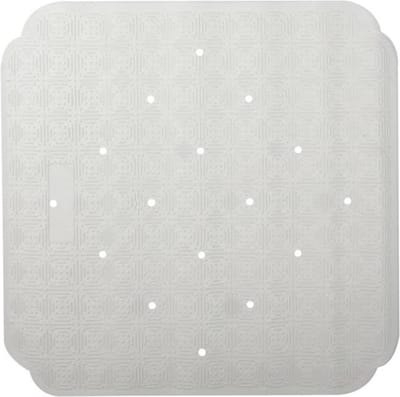 Ruby badmat - antibacterieel - antislip - zuignappen - wit - 53 x 53 cm - natuurlijk rubber